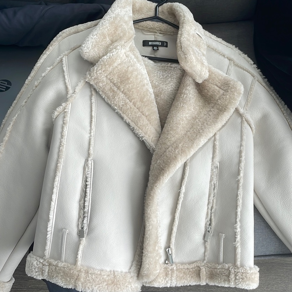 Missguided Fleece Lined Aviator Jacket